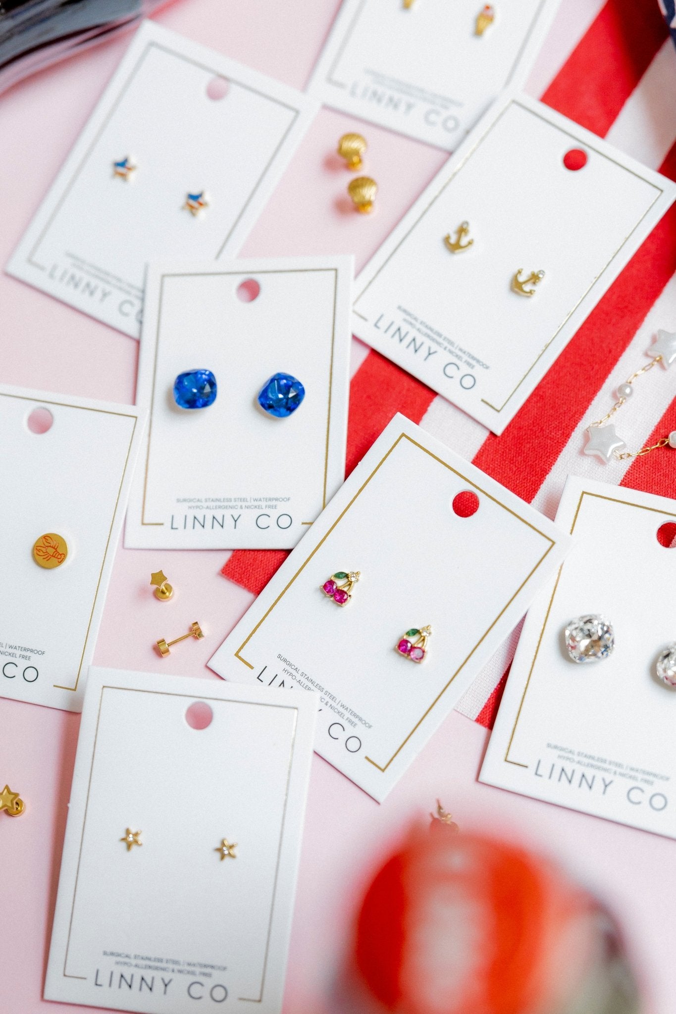 Screwback Stud Earrings - Cherry - LINNY CO WholesaleStuds