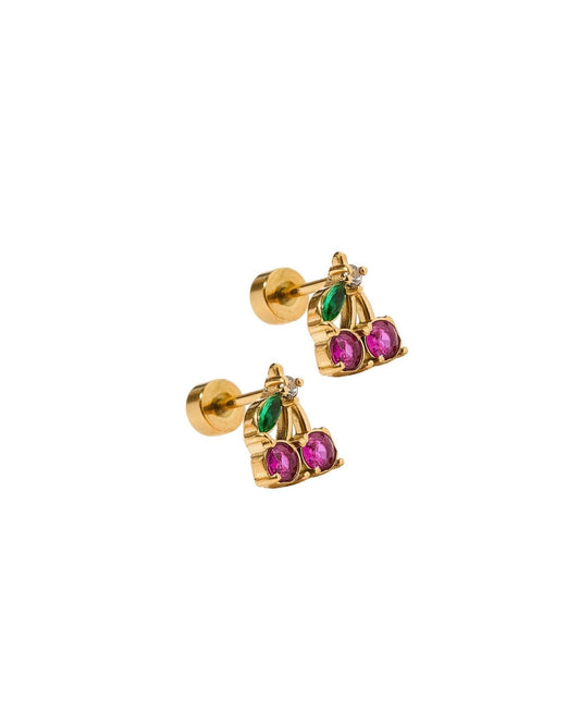 Screwback Stud Earrings - Cherry - LINNY CO WholesaleStuds