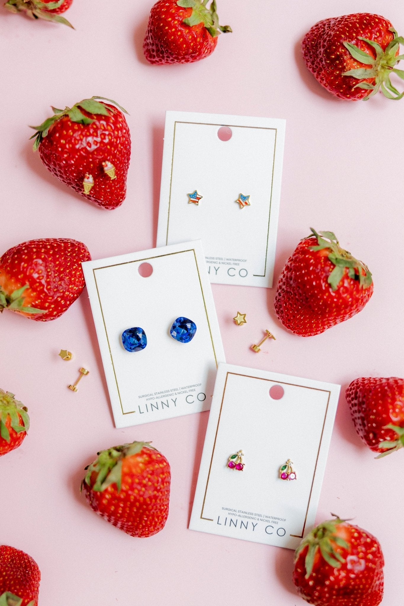 Screwback Stud Earrings - Cherry - LINNY CO WholesaleStuds