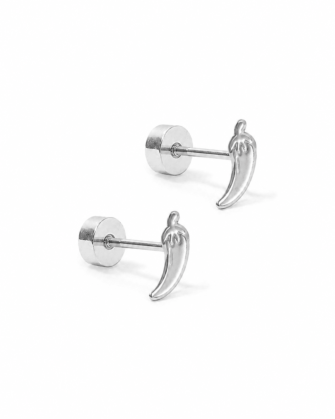 Screwback Stud Earrings - Chili Pepper Silver - LINNY CO Wholesale