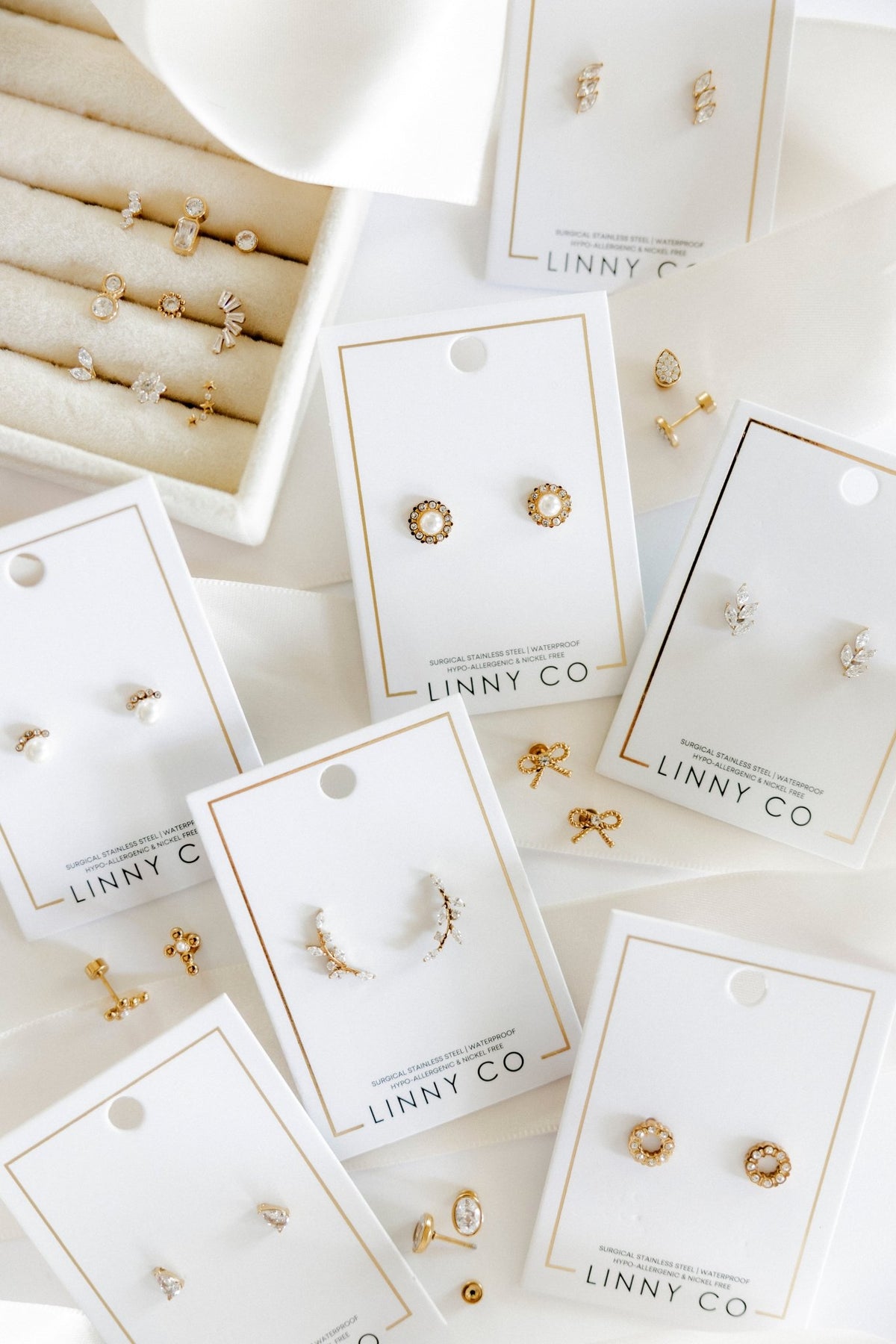 Screwback Stud Earrings - Chloe Climber Gold - LINNY CO WholesaleStud