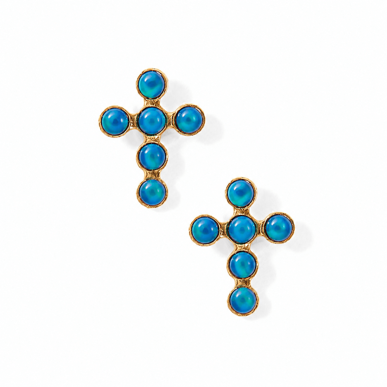 Screwback Stud Earrings - Clara Cross Abalone Shell - LINNY CO WholesaleStuds
