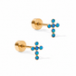 Screwback Stud Earrings - Clara Cross Abalone Shell - LINNY CO WholesaleStuds