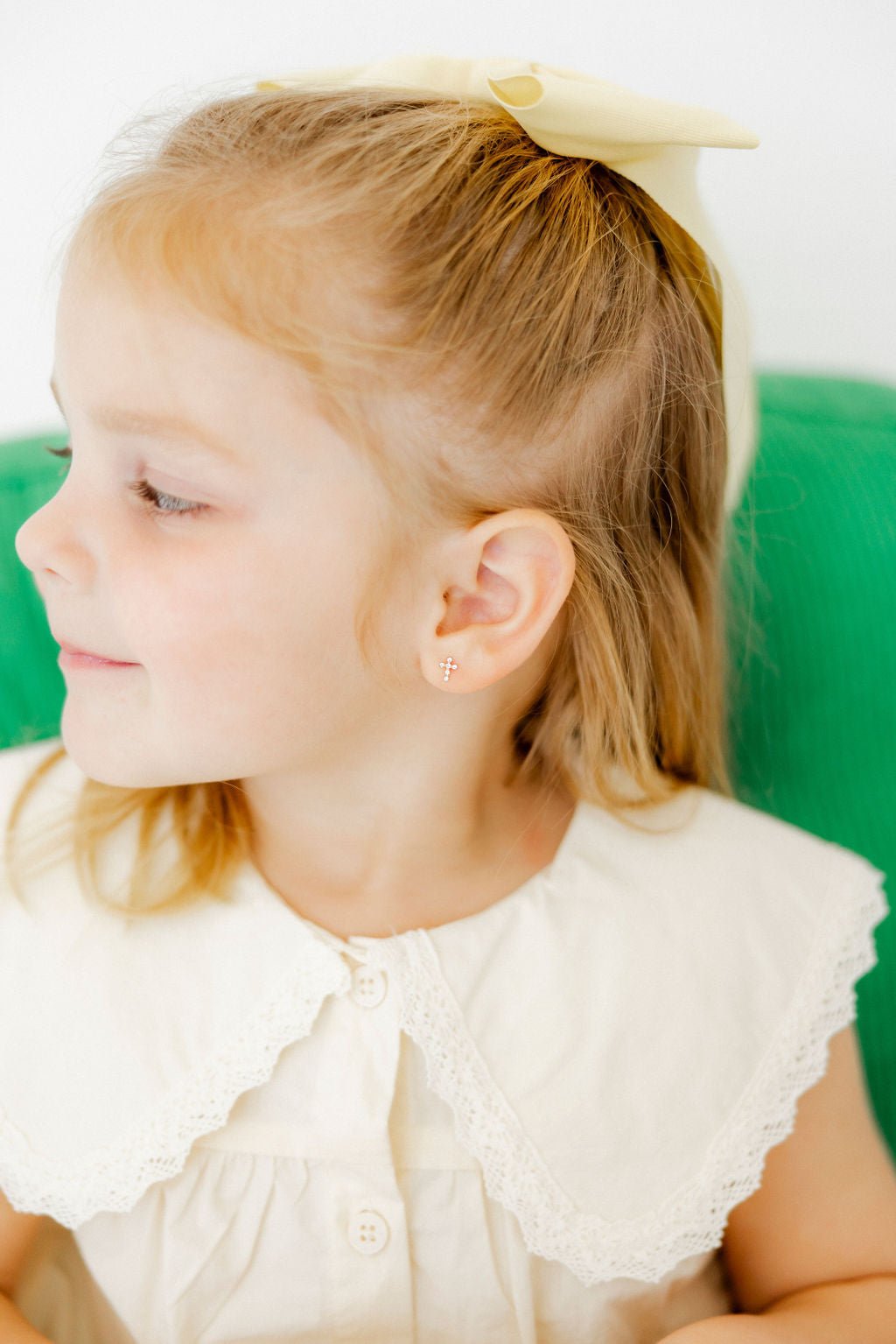 Screwback Stud Earrings - Clara Cross Gold Sparkle - LINNY CO WholesaleStuds