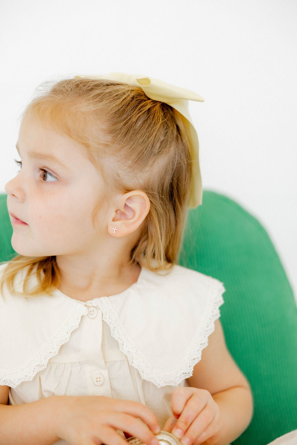 Screwback Stud Earrings - Clara Cross Gold Sparkle - LINNY CO WholesaleStuds