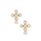 Screwback Stud Earrings - Clara Cross Gold Sparkle - LINNY CO WholesaleStuds