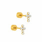 Screwback Stud Earrings - Clara Cross Pearl - LINNY CO WholesaleEarrings