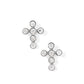Screwback Stud Earrings - Clara Cross Silver Sparkle - LINNY CO WholesaleStuds