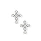 Screwback Stud Earrings - Clara Cross Silver Sparkle - LINNY CO WholesaleStuds