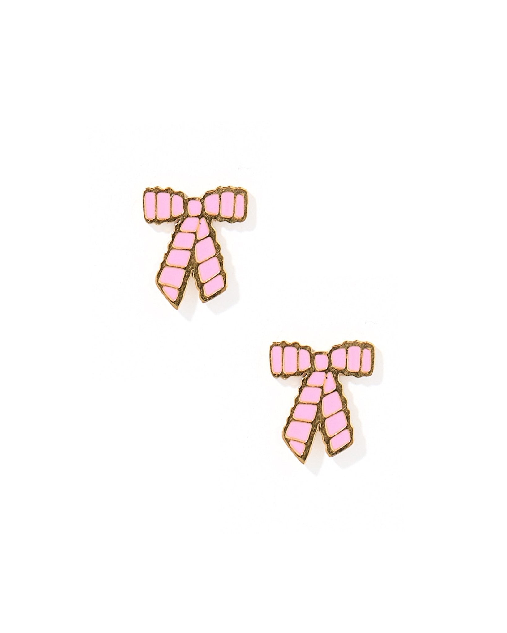 Screwback Stud Earrings - Conley Pink Bow - LINNY CO WholesaleStuds