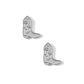 Screwback Stud Earrings - Daisy Cowgirl Boot Silver - LINNY CO WholesaleStuds