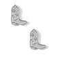 Screwback Stud Earrings - Daisy Cowgirl Boot Silver - LINNY CO WholesaleStuds