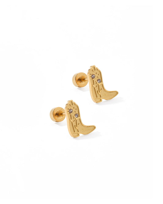 Screwback Stud Earrings - Daisy Cowgirl Boot - LINNY CO WholesaleStuds