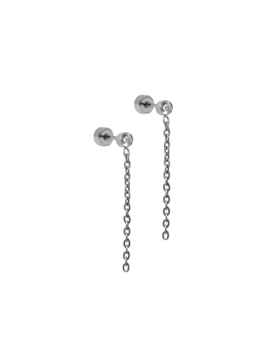 Screwback Stud Earrings - Darby Duster Silver - LINNY CO Wholesale