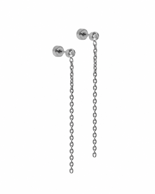 Screwback Stud Earrings - Darby Duster Silver - LINNY CO Wholesale