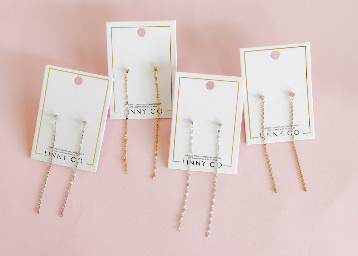 Screwback Stud Earrings - Devin Duster Gold - LINNY CO Wholesale