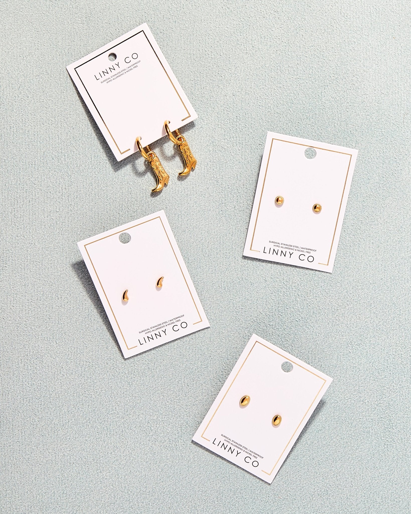 Screwback Stud Earrings - Drew Oval Gold - LINNY CO WholesaleStuds