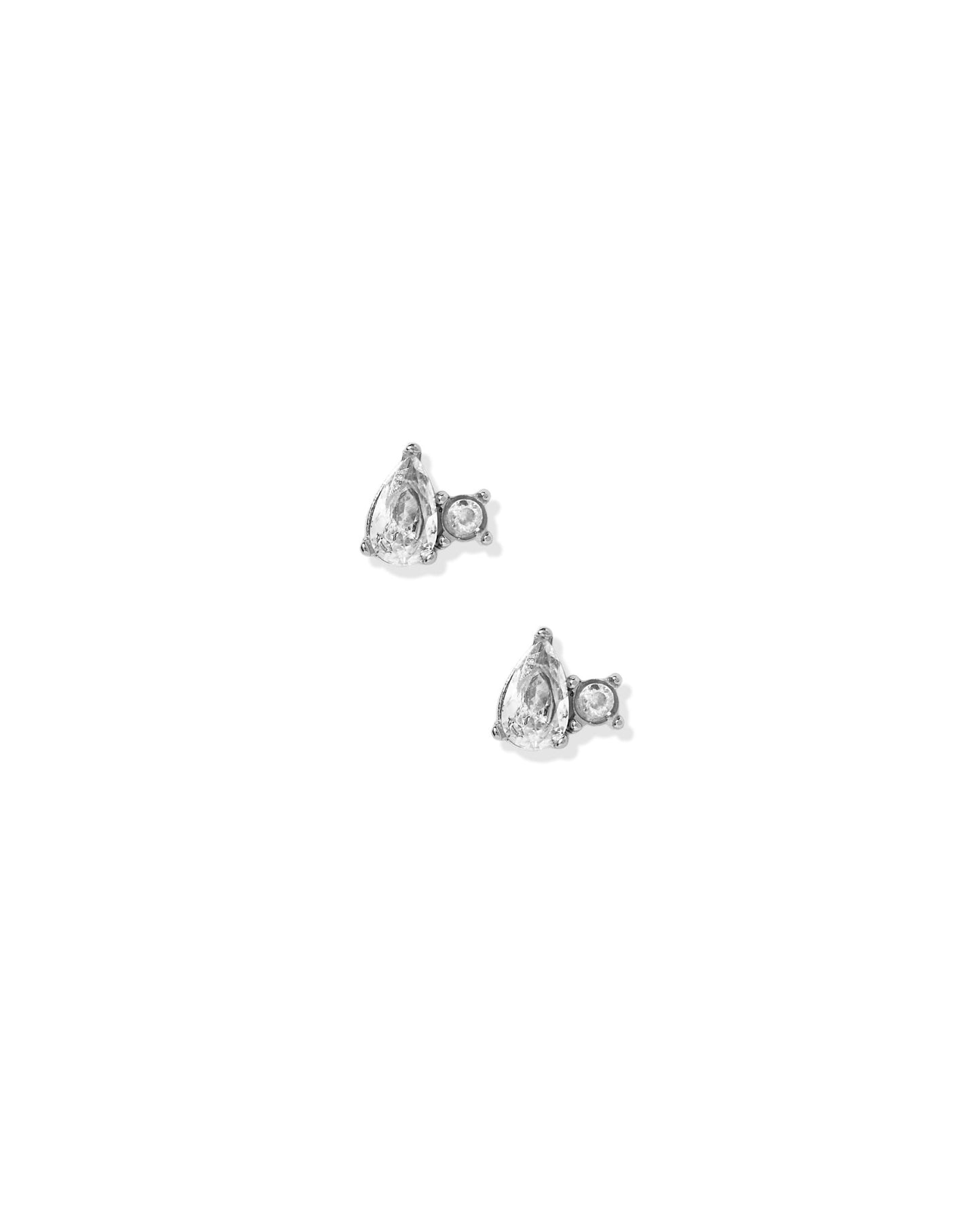 Screwback Stud Earrings - Eleanor CZ Silver - LINNY CO WholesaleStuds