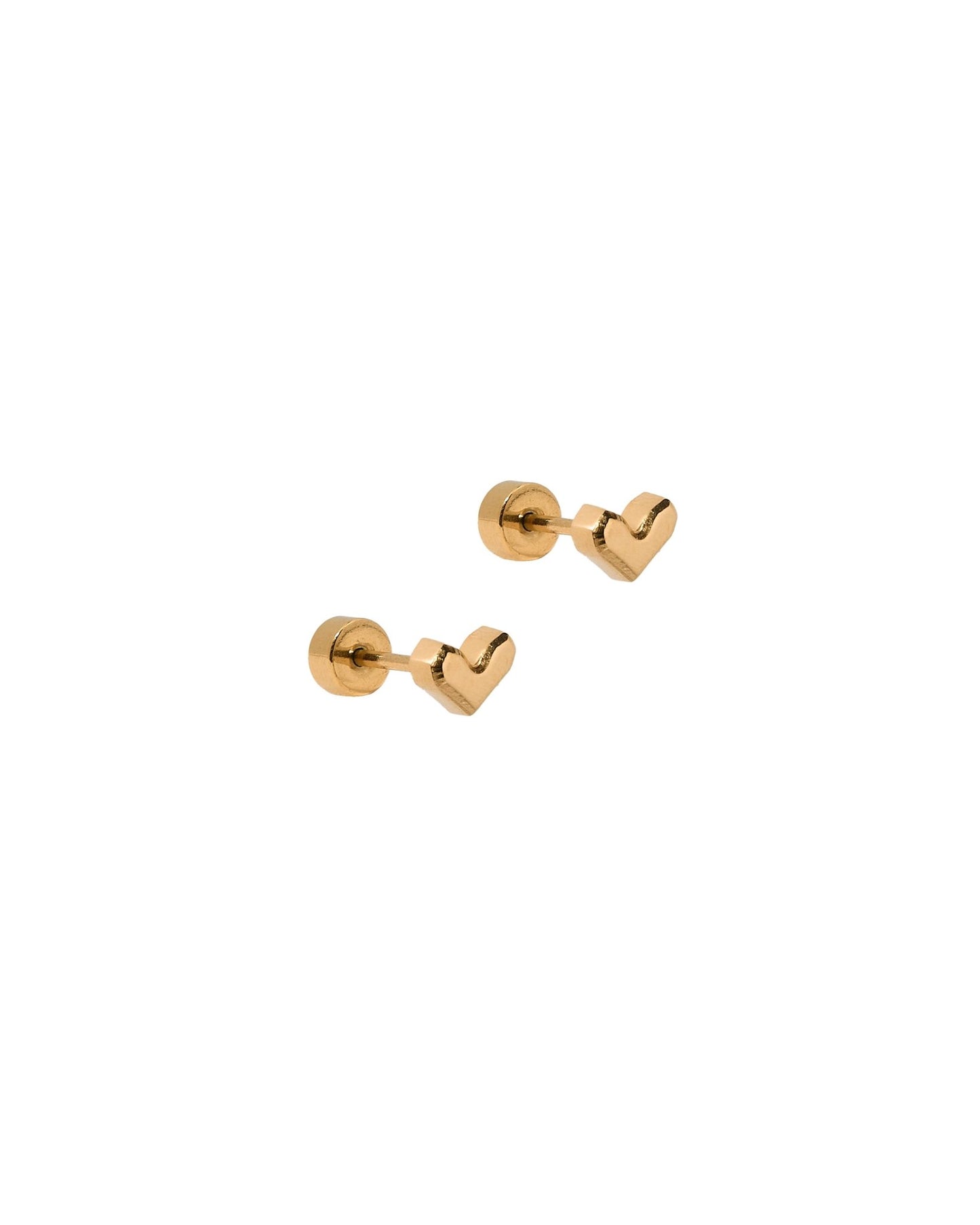Screwback Stud Earrings - Fable Heart Gold - LINNY CO WholesaleStuds