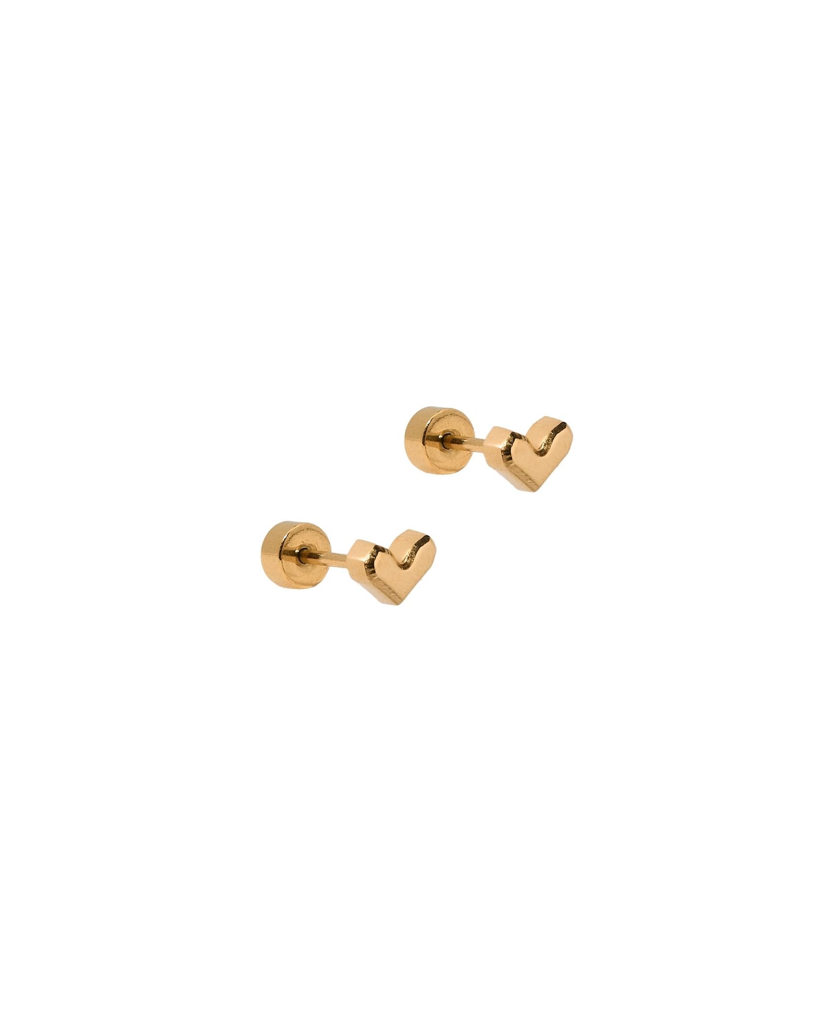 Screwback Stud Earrings - Fable Heart Gold - LINNY CO WholesaleStuds