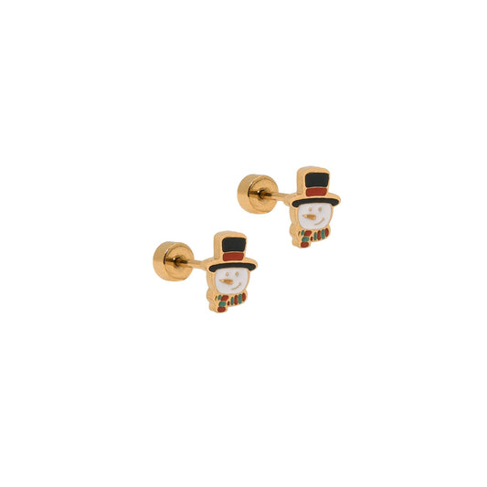 Screwback Stud Earrings - Fancy Snowman - LINNY CO WholesaleStuds