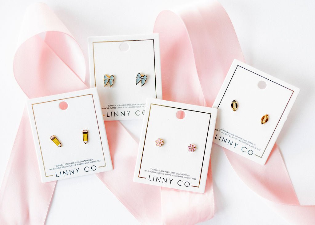 Screwback Stud Earrings - Finley Bow - LINNY CO WholesaleStuds