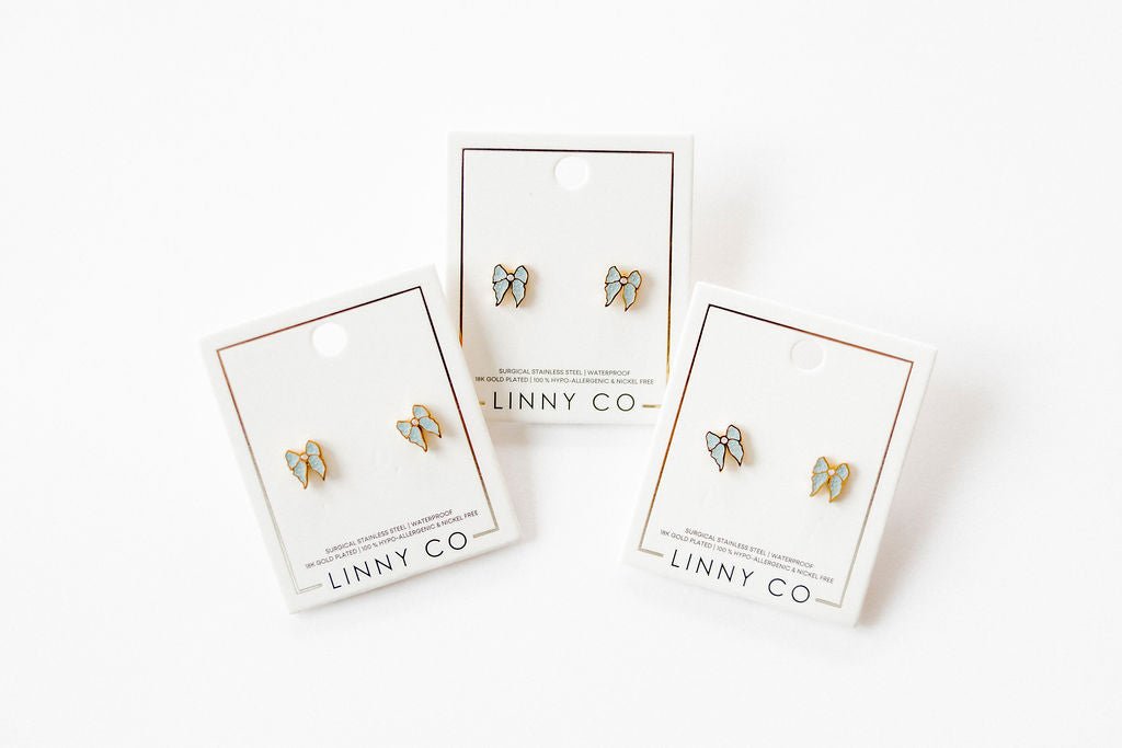 Screwback Stud Earrings - Finley Bow - LINNY CO WholesaleStuds