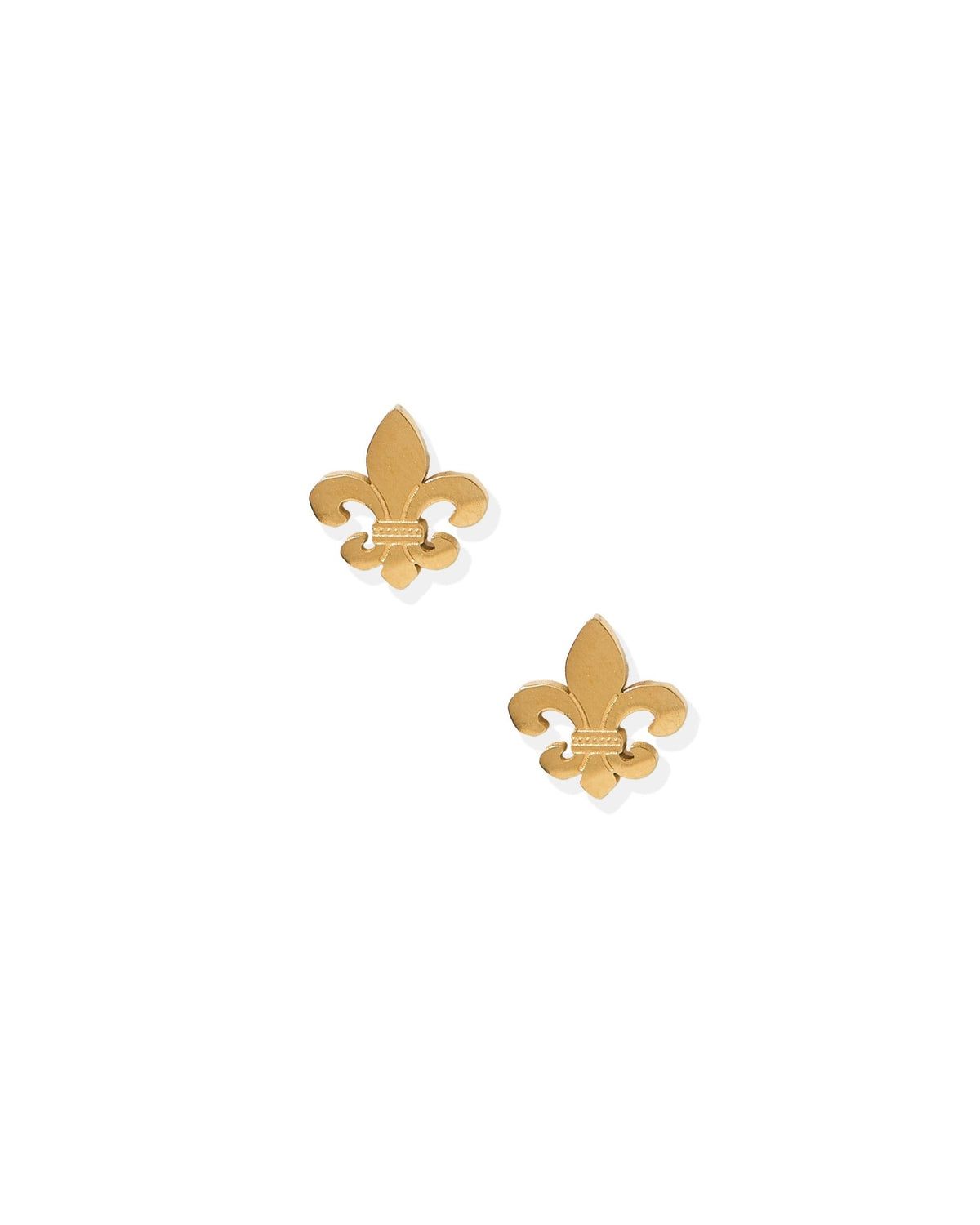 Screwback Stud Earrings - Fleur - de - lis Gold - LINNY CO WholesaleStuds
