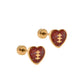 Screwback Stud Earrings - Football Heart - LINNY CO WholesaleStuds