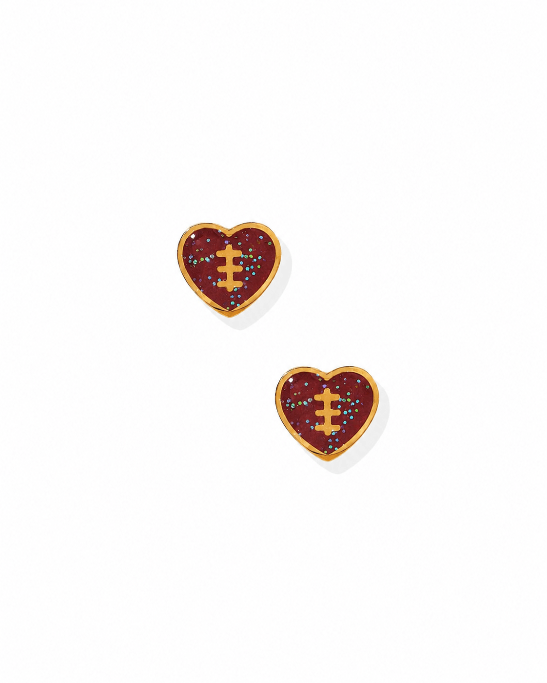 Screwback Stud Earrings - Football Heart - LINNY CO WholesaleStuds