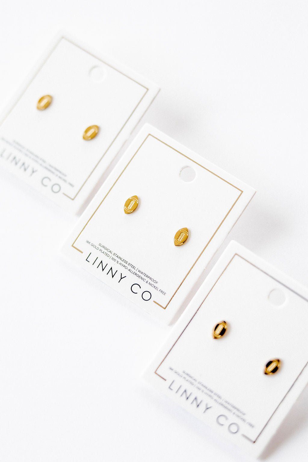 Screwback Stud Earrings - Football - LINNY CO WholesaleStuds