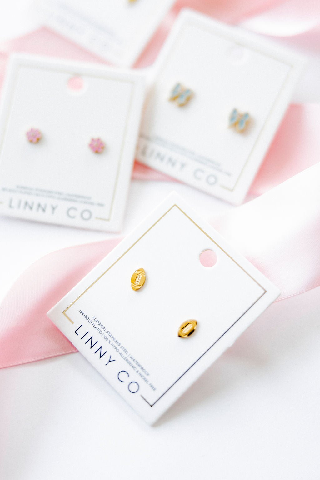 Screwback Stud Earrings - Football - LINNY CO WholesaleStuds