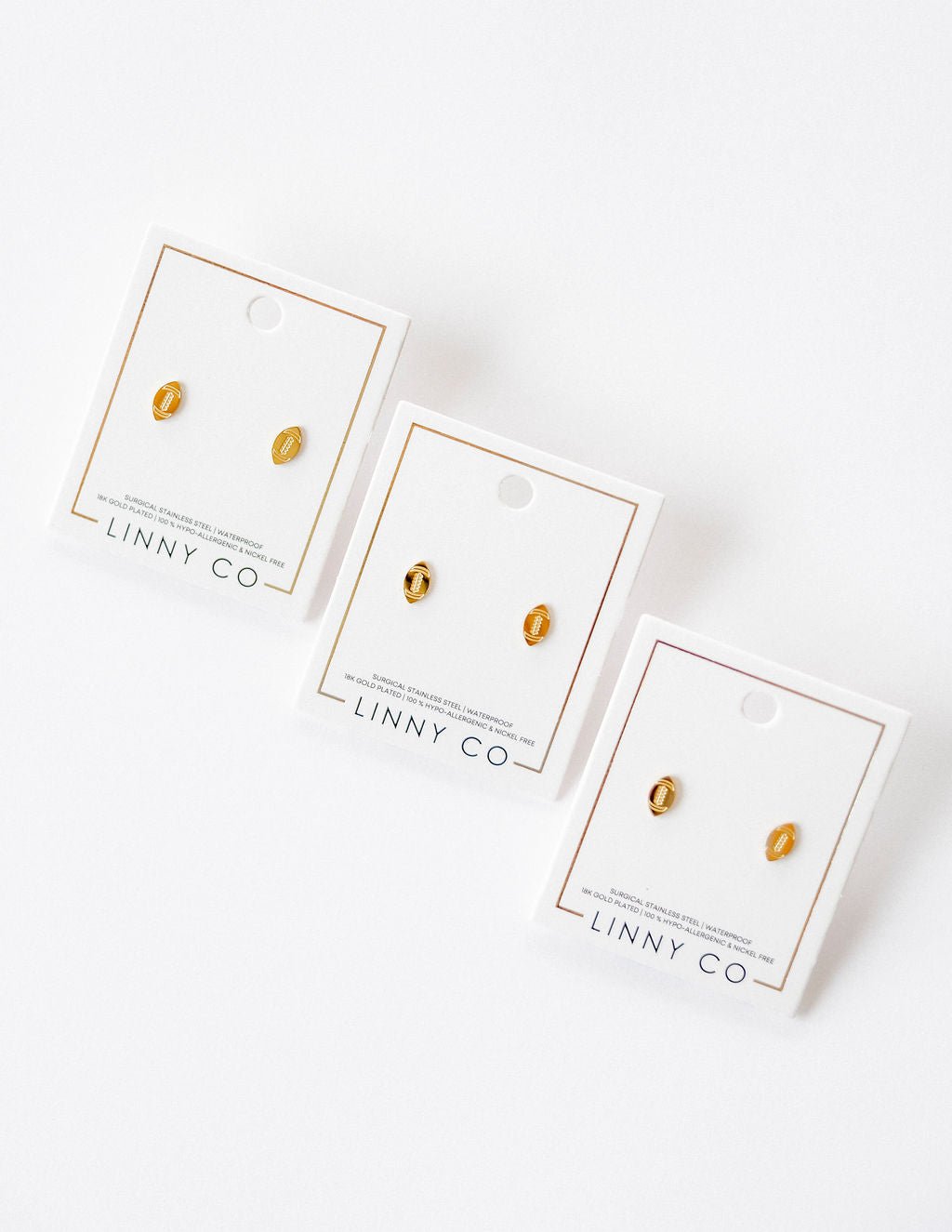 Screwback Stud Earrings - Football - LINNY CO WholesaleStuds