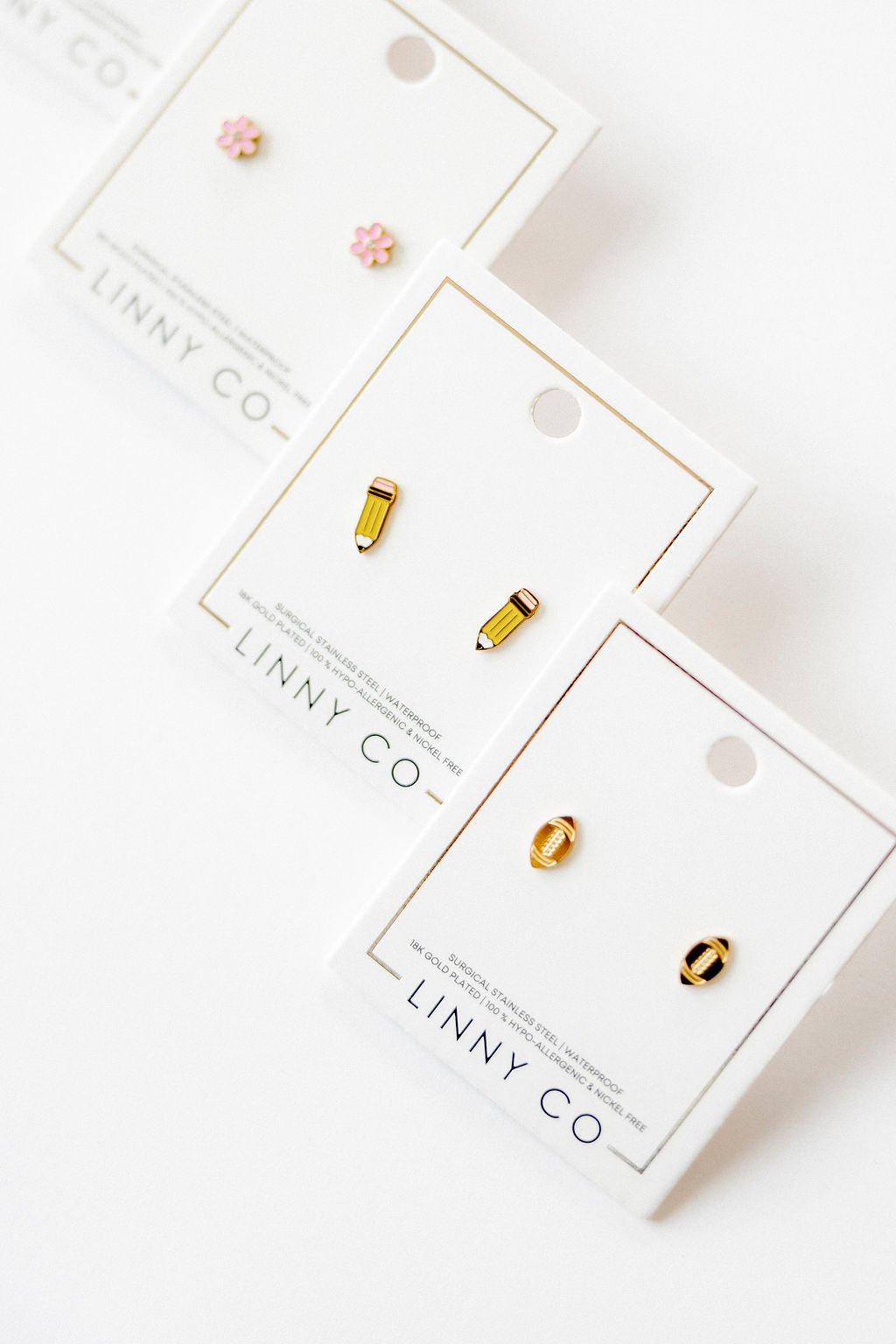 Screwback Stud Earrings - Football - LINNY CO WholesaleStuds