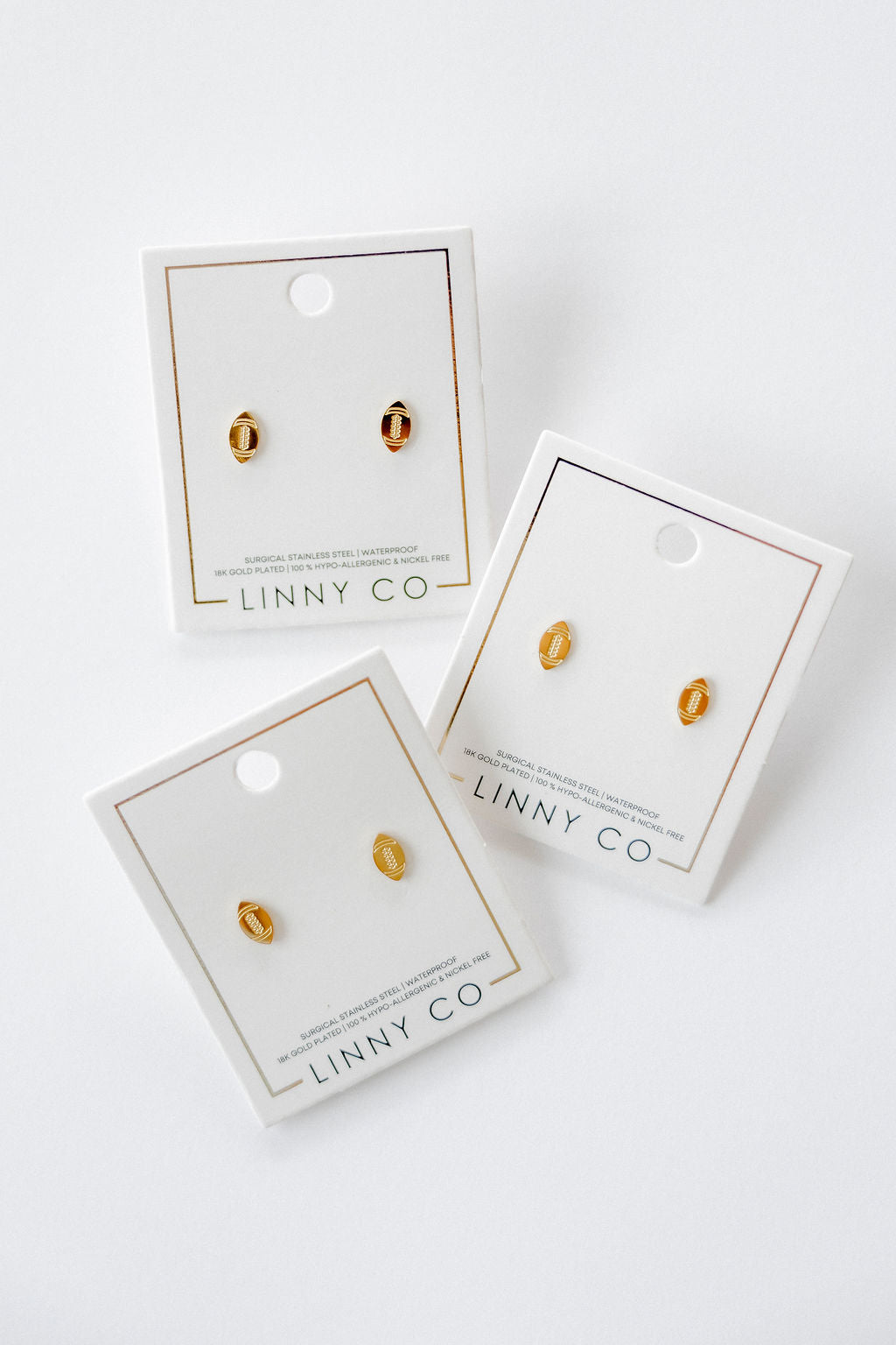 Screwback Stud Earrings - Football - LINNY CO WholesaleStuds