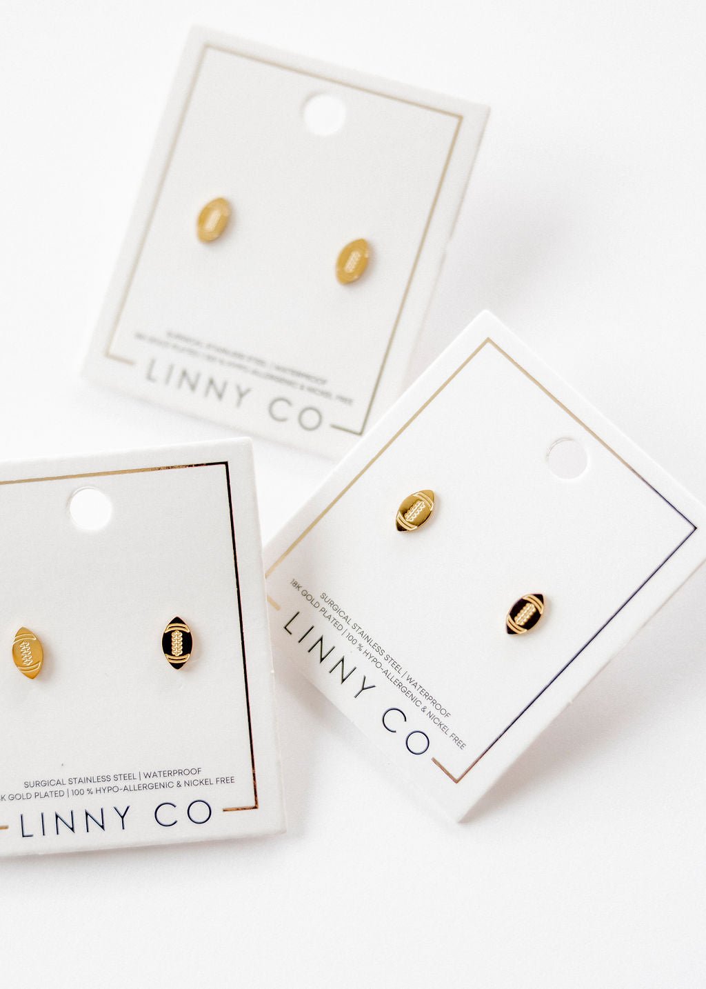 Screwback Stud Earrings - Football - LINNY CO WholesaleStuds