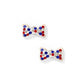 Screwback Stud Earrings - Frances Bow Red, White & Blue - LINNY CO WholesaleStuds