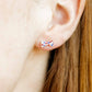 Screwback Stud Earrings - Frances Bow Red, White & Blue - LINNY CO WholesaleStuds