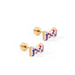 Screwback Stud Earrings - Frances Bow Red, White & Blue - LINNY CO WholesaleStuds