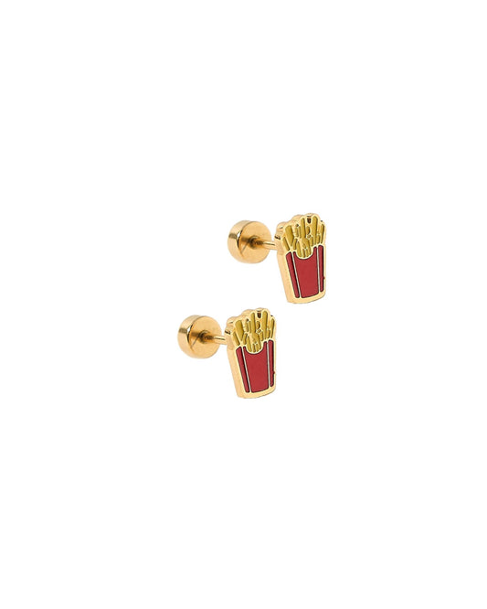 Screwback Stud Earrings - French Fries - LINNY CO WholesaleStuds