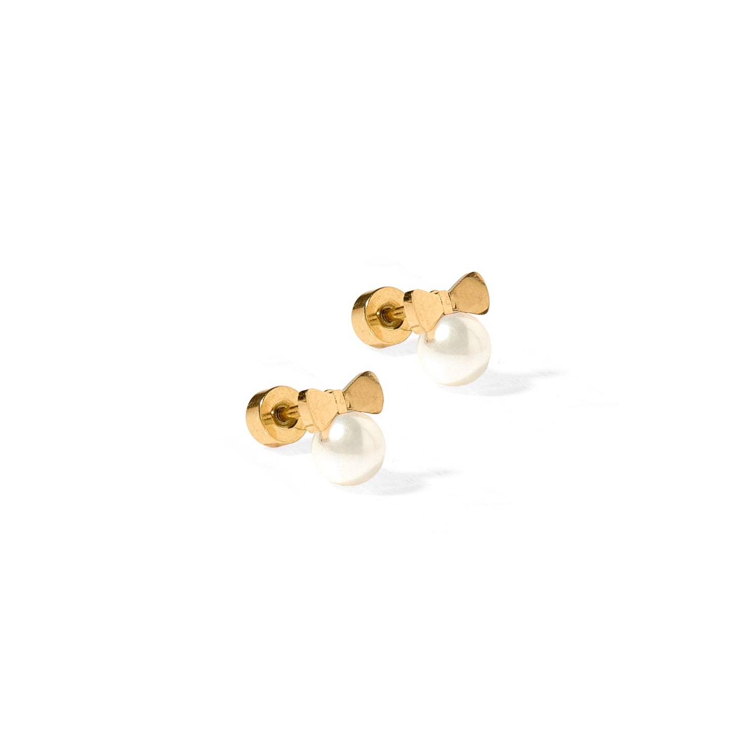 Screwback Stud Earrings - Heidi Pearl Bow - LINNY CO WholesaleStuds