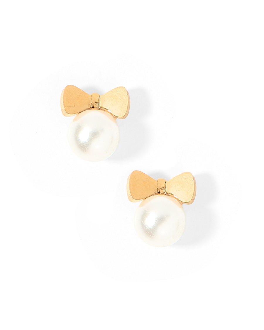 Screwback Stud Earrings - Heidi Pearl Bow - LINNY CO WholesaleStuds