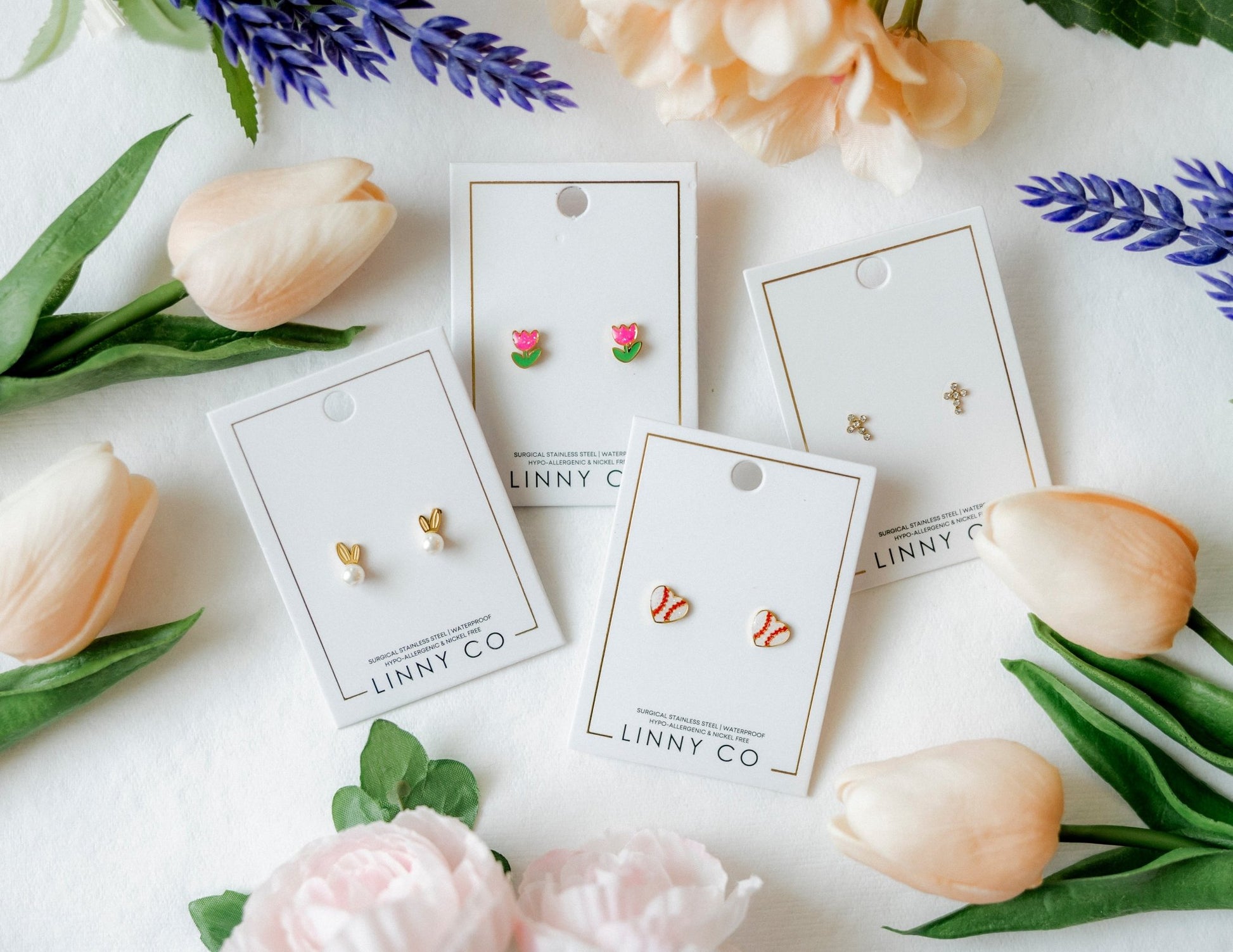 Screwback Stud Earrings - Heidi Pearl Bunny - LINNY CO WholesaleStuds