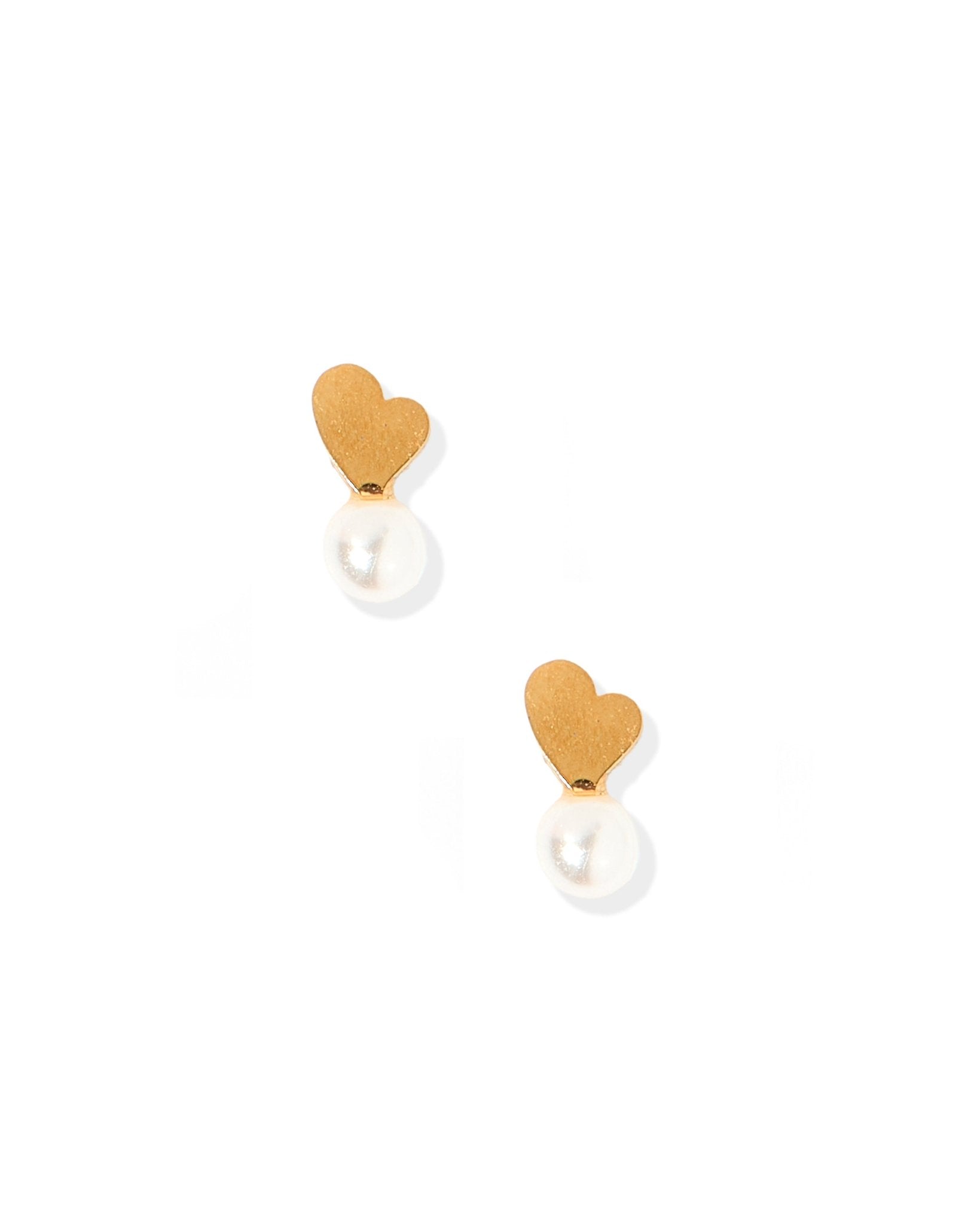 Screwback Stud Earrings - Heidi Pearl Heart - LINNY CO WholesaleStuds