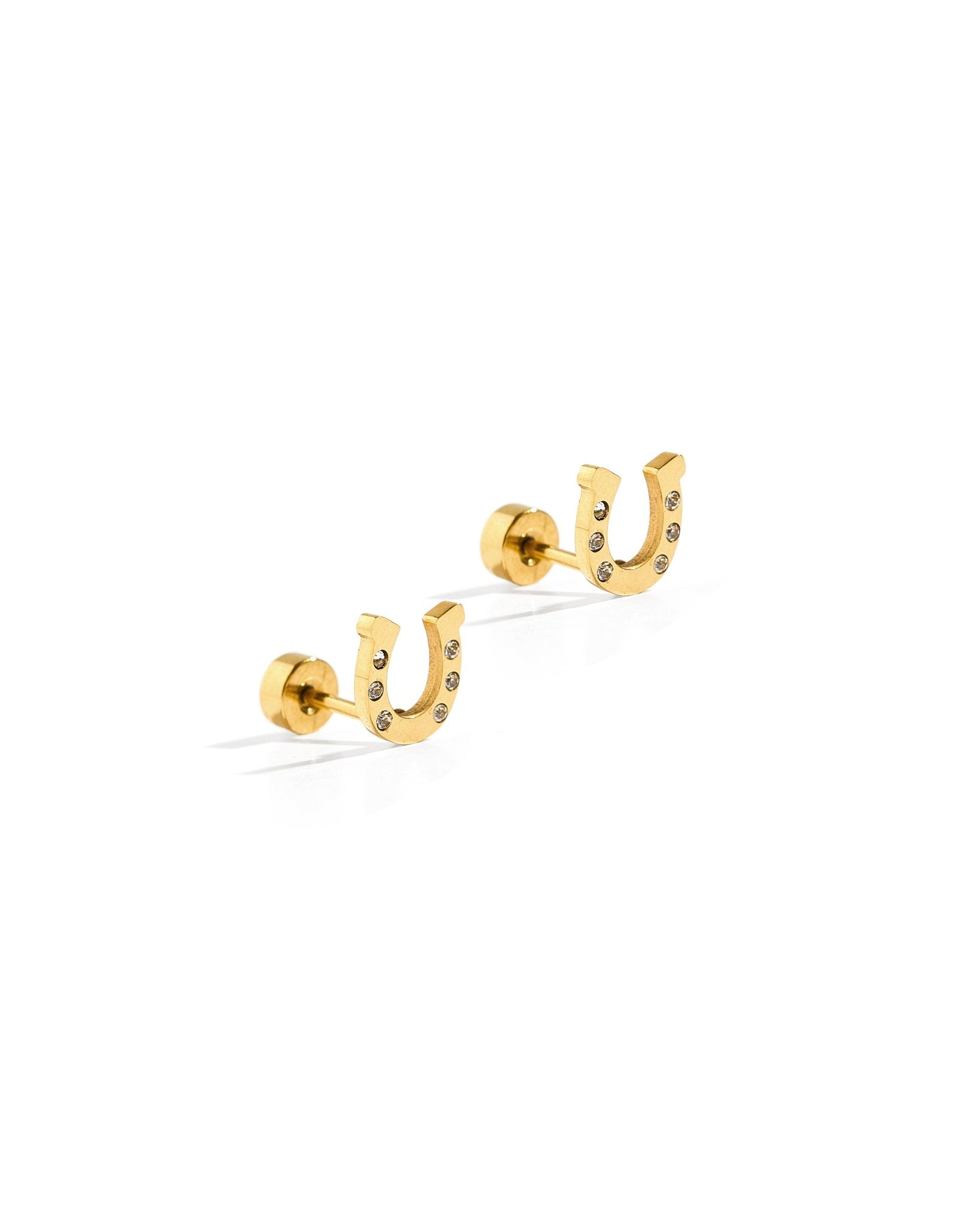Screwback Stud Earrings - Horseshoe Gold - LINNY CO WholesaleStuds