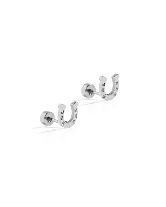 Screwback Stud Earrings - Horseshoe Silver - LINNY CO WholesaleStuds