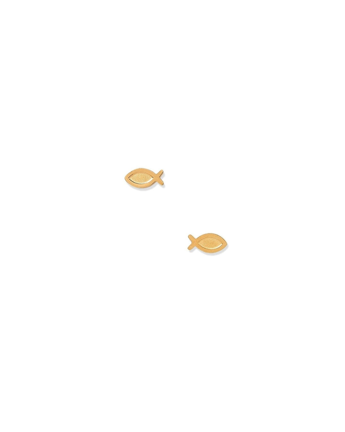 Screwback Stud Earrings - Ichthys Fish Gold - LINNY CO WholesaleStuds