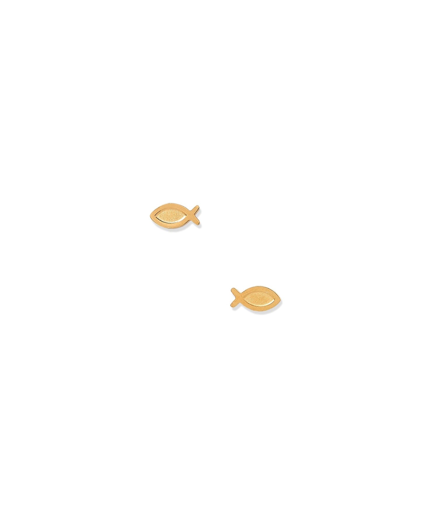 Screwback Stud Earrings - Ichthys Fish Gold - LINNY CO WholesaleStuds
