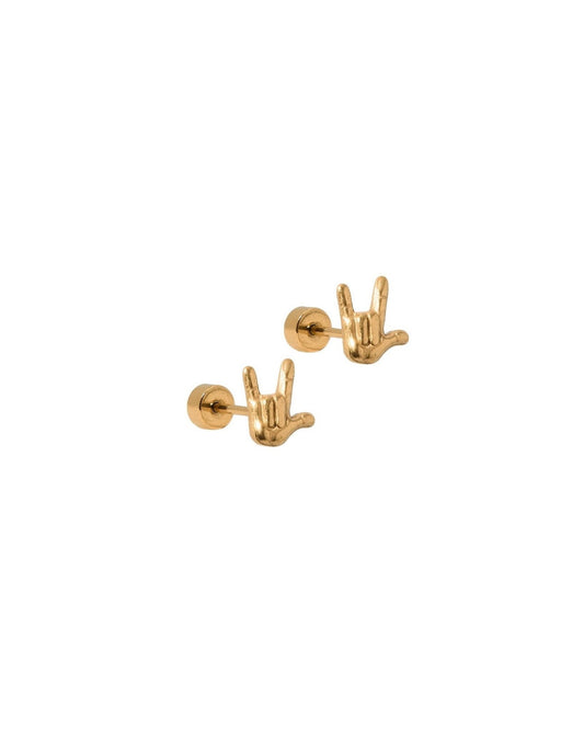 Screwback Stud Earrings - ILY Gold - LINNY CO Wholesale