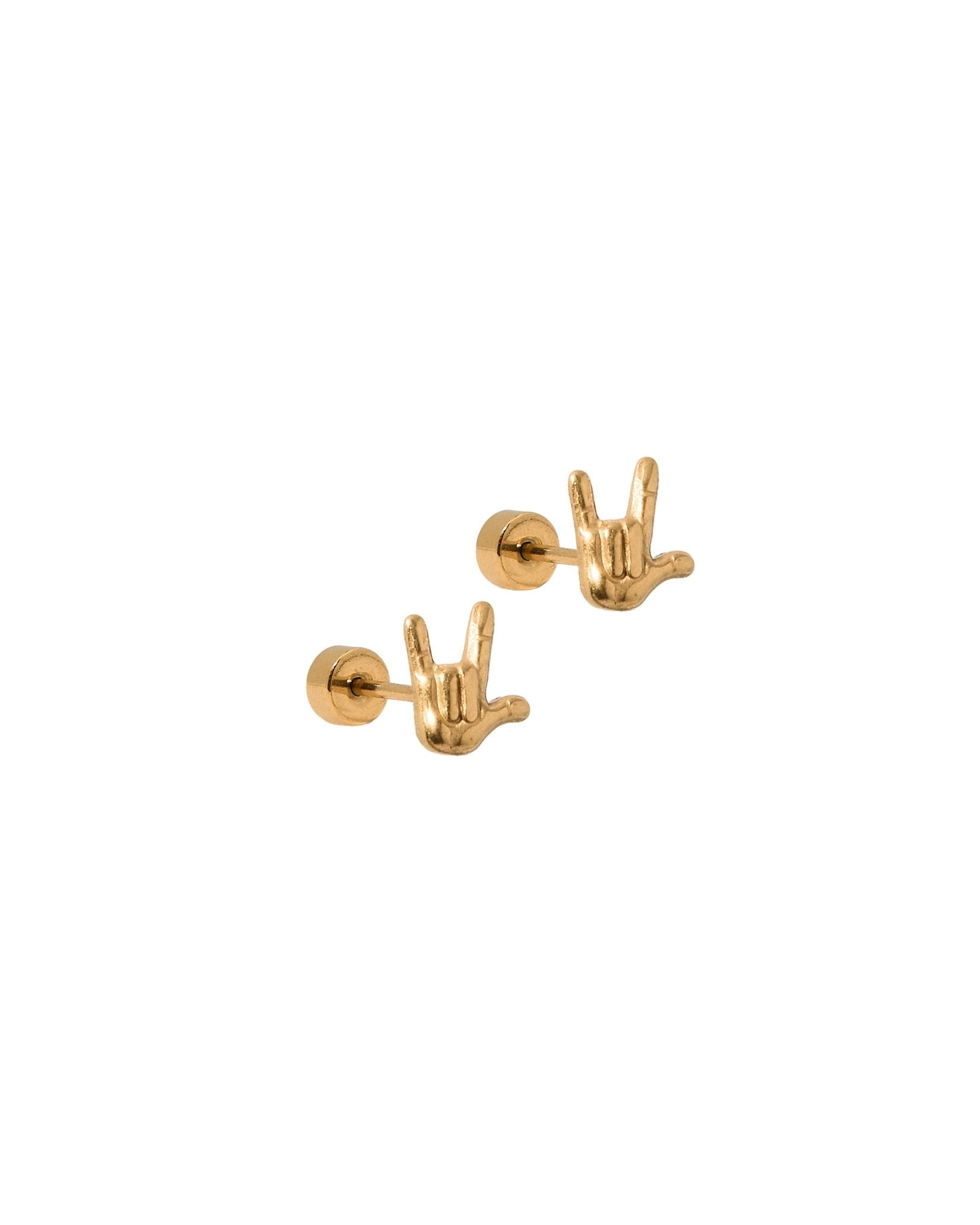 Screwback Stud Earrings - ILY Gold - LINNY CO Wholesale